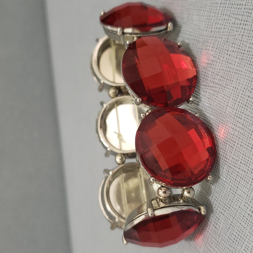 New Fun Jewelry Red Rhinestone Stretch Braclet